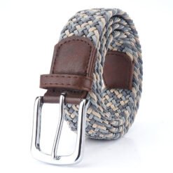 Golf Jeans Elastic Stretch Fabric PU Leather Belt Men