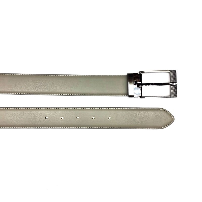 Mens Black Pin Clip Buckle PU Leather Dress Belt - Image 3