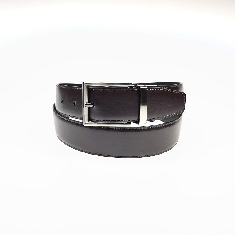 Mens Business Simple Automatic Buckle Reversible Belt PU Leather Rotatable Belt - Image 3