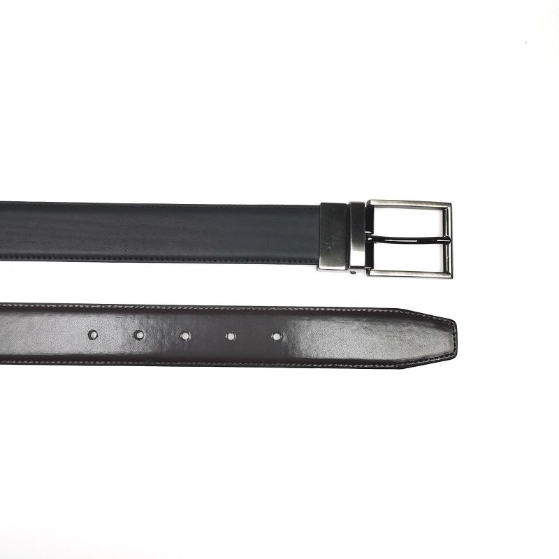 Mens Business Simple Automatic Buckle Reversible Belt PU Leather Rotatable Belt - Image 4