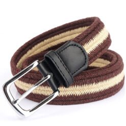 Unisex Casual Adjustable Cotton Elastic Stretch  Mens Belt