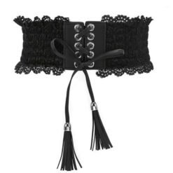 Women's Lace Elastic Belt Wide String Designer Waist Belt for Dress