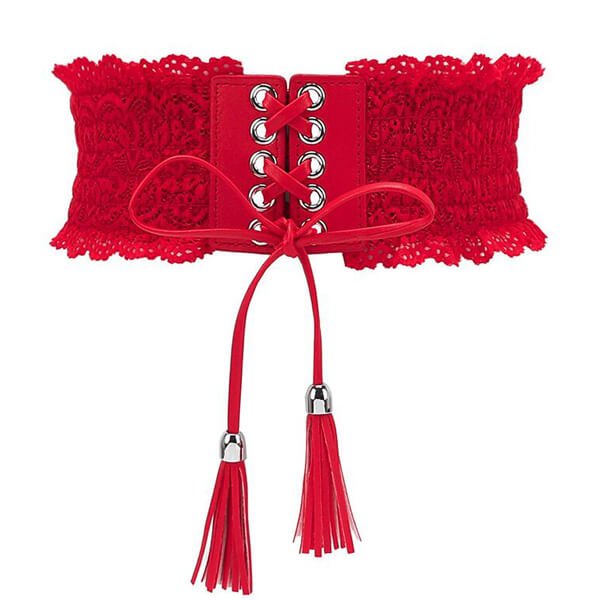 Women's Lace Elastic Belt Wide String Designer Waist Belt for Dress - Image 5