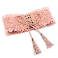 Alternative view of Women's Lace Elastic Belt Wide String Designer Waist Belt for Dress
