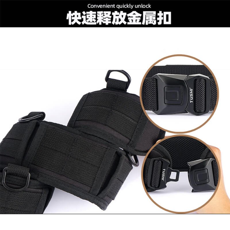 Unisex Adjustable Tactical Outdoor Fabric Solid Quick Release Belt - Image 6