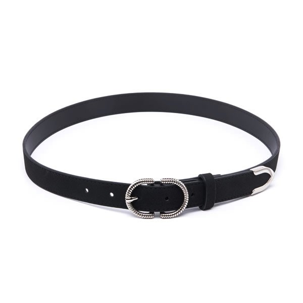 Genuine Suede Leather Belts for Women with Double D Ring Pin Buckle - Image 5