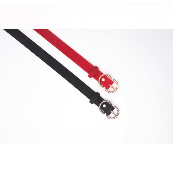 Genuine Suede Leather Belts for Women with Double D Ring Pin Buckle - Image 6