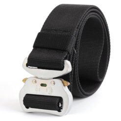 Mens Nylon Outdoor Tactical Military Belt with Fashion Metal Buckle