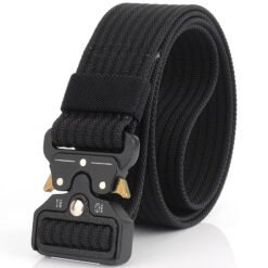 Military Tactical Men Belt Webbing Canvas Outdoor Belt with Metal Buckle