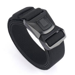 Men's Elastic Tactical Belts  Military Webbing Nylon Belts with Plastic Buckle
