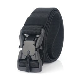 Army Tactical Elastic Outdoor Belts with Plastic Magnetic Easy Unlock Buckle