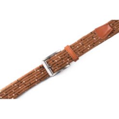 Alternative view of Unisex Casual Multicolor Cotton Braided Full Grian Leather Belt