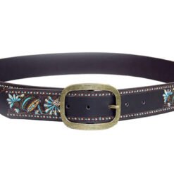 Womens Embroidary Belts Fashion Belt With Gold Buckle
