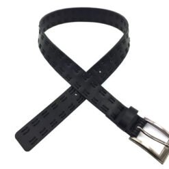 Boys Black PU Casual Belt with Pin Buckle