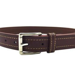 Boys Brown Burgundy Pu Fashion Belt With Gold Buckle