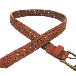 Boys Brown Fashion Rivet And Eyelets Belt with Single Buckle