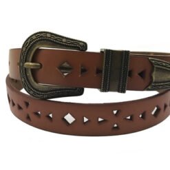 Womens Brown Fashionable Designer Belt With Buckle
