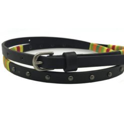 Alternative view of Womens Dark Brown Leather Designer Rivet Belt