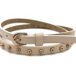 Womens Champagne Leather Designer Belt