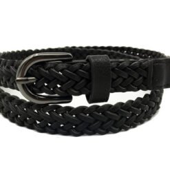 Womens Best And Fashion Black Leather Braided Belt