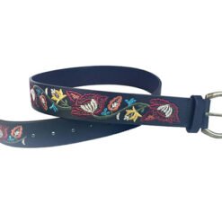 Womens Leather Embroidary Belt With Buckle
