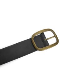 Alternative view of Womens Black Leather Embroidary Belt With Gold Buckle