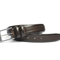 Alternative view of Mens Dark Brown Leather Jeans Belt With Buckle