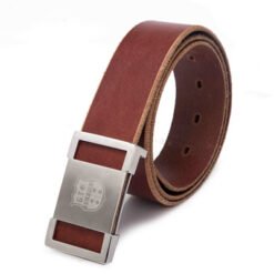 Mens Fashion Brown Leather Belt With Auto Buckle