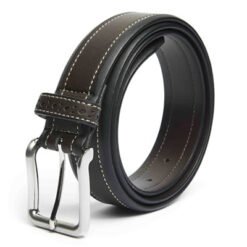 Alternative view of Mens Popular Black And Brown Leather Formal Belt