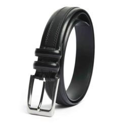 Mens Black Leather Formal Belt