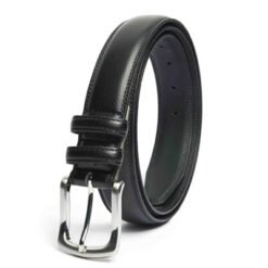 Mens Black Leather Belt With Buckle