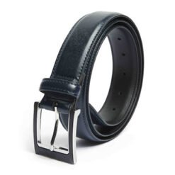 Mens Blue Leather Formal Belt