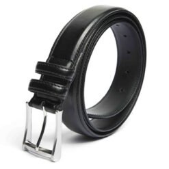 Mens Black Formal Belt With Buckle