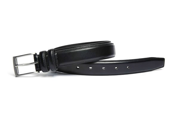 Mens Black Leather Formal Belts - Image 2