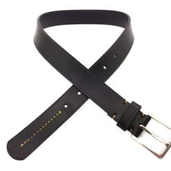 Boys Black Leather Fashion Belt With Buckle