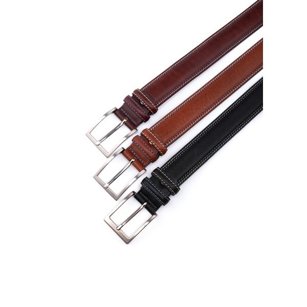 Casual Dress Black Full Grain Leather Mens Designer Belt - Image 3