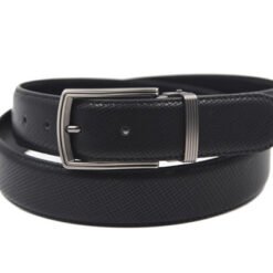 Mens Black Quality Leather Belt with Gunmetal Buckle