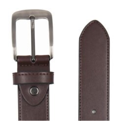 Alternative view of Mens Black Leather Belt with Nickle Satin Buckle