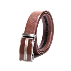Mens Popular Brown Leather Automatic Buckle Casual Jeans Belt