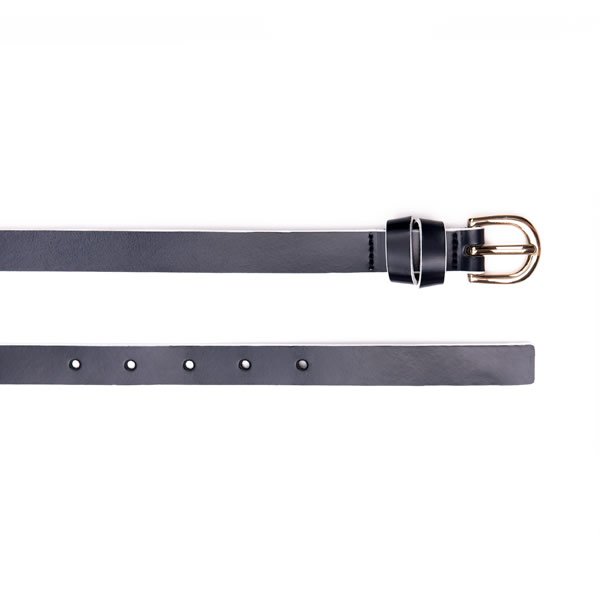 Pure Full Grain Genuine Leather Skinny Dress Belts with Pin Clasp for Ladies - Image 4