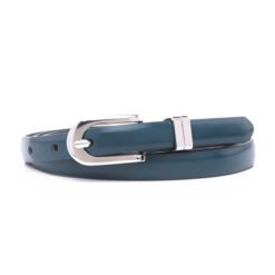 Women  Top Grain Cowhide Genuine Leather Designer Thin Dress Belt with Pin Clasp