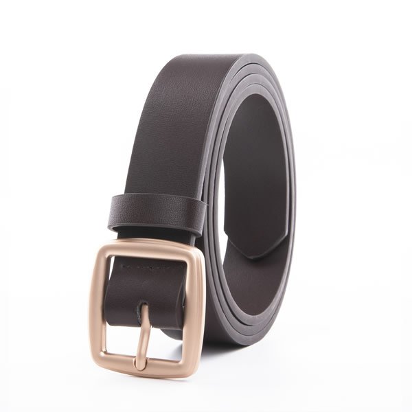 Lady PU Leather Plain Belts with Square Pin Buckle for Jeans - Image 4