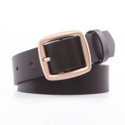 Lady  PU Leather Plain Belts with Square Pin Buckle for Jeans