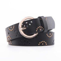 Retro Vintage Hollow out Rivet Studded  Leather Metal Belt for Women