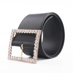 Alternative view of Ladies  Fashion Shiny Diamond Crystal Leather Belt with Full Rhinestone Buckle