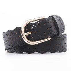 Retro Vintage Hollow out Designer Leather Belt for Women