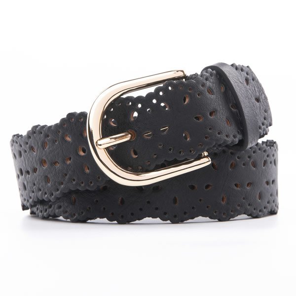 Retro Vintage Hollow out Designer Leather Belt for Women