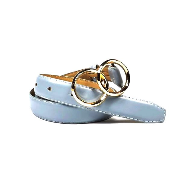 Womens PU Leather Belts with Double O-Ring Buckle for Dresses - Image 5