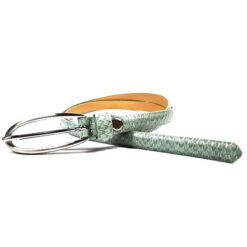 Alternative view of Womens Designer Snake PU Leather Thin Strap Wrap Skinny Belt with Pin Buckle for Dress