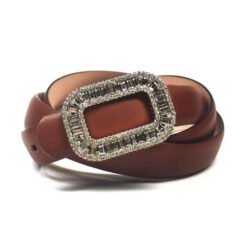 Designer  Fashion Genuine Leather Belt for Dress in Brown for Women